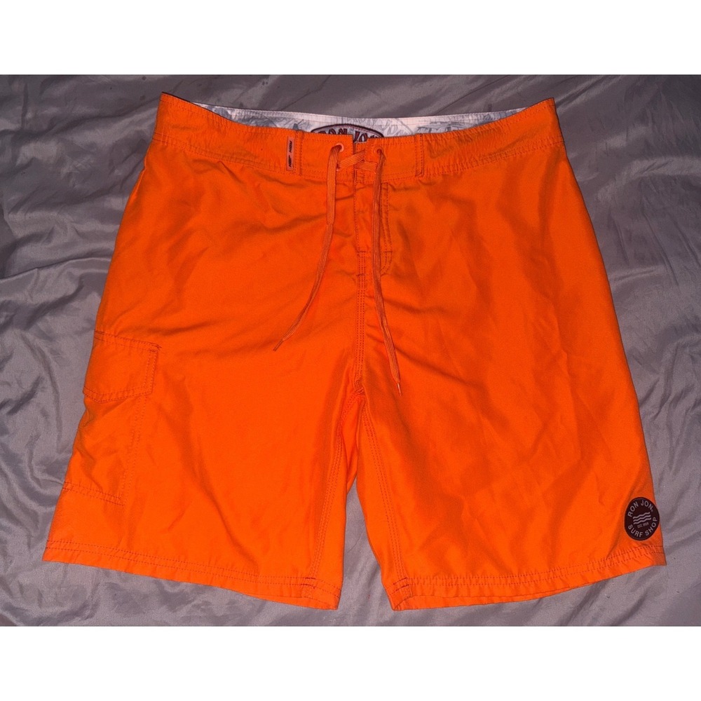 Ron Jon Surf Shop‎ Men's Board Shorts Size 34 Bright Orange Drawstring
